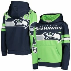 Outerstuff Youth Neon Green/College Navy Seattle Seahawks First And Goal Pullover Hoodie -Outerstuff shop unnamed file 10821
