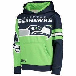 Outerstuff Youth Neon Green/College Navy Seattle Seahawks First And Goal Pullover Hoodie -Outerstuff shop unnamed file 10822