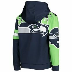 Outerstuff Youth Neon Green/College Navy Seattle Seahawks First And Goal Pullover Hoodie -Outerstuff shop unnamed file 10823