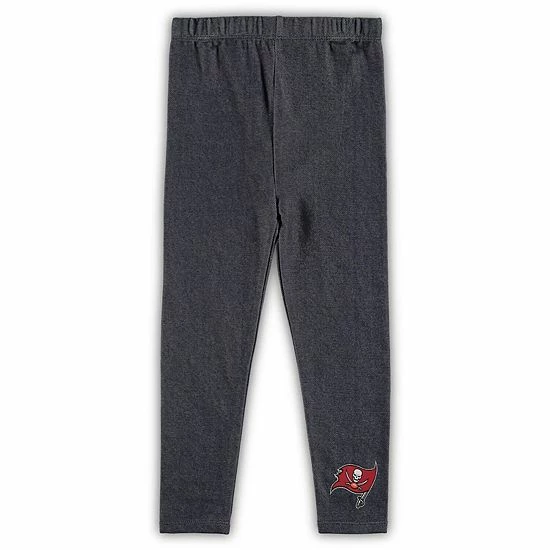 Outerstuff Girls Toddler Red/Heathered Charcoal Tampa Bay Buccaneers Diamond T-Shirt & Leggings Set 6 Outerstuff Girls Toddler Red/Heathered Charcoal Tampa Bay Buccaneers Diamond T-Shirt & Leggings Set - Image 4