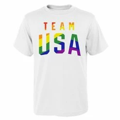 Outerstuff Men's White Team USA Stacked Logo Pride Month T-Shirt