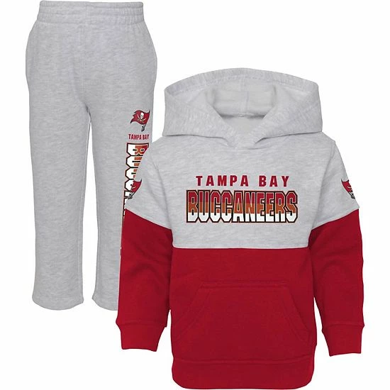 Outerstuff Toddler Heather Gray/Red Tampa Bay Buccaneers Playmaker Hoodie And Pants Set 3 Outerstuff Toddler Heather Gray/Red Tampa Bay Buccaneers Playmaker Hoodie And Pants Set