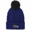 Outerstuff Girls Youth Purple Baltimore Ravens Team Cable Cuffed Knit Hat With Pom -Outerstuff shop unnamed file 10879