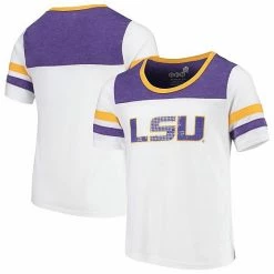Outerstuff Youth Girls White/Purple LSU Tigers Tailback Short Sleeve T-Shirt