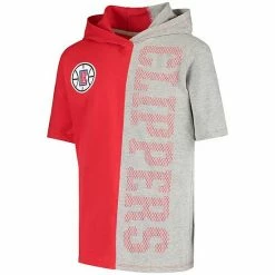 Outerstuff Youth Heathered Gray/Red LA Clippers Posterize Short Sleeve Pullover Hoodie -Outerstuff shop unnamed file 10887