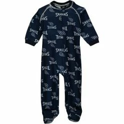 Outerstuff Infant Navy Tennessee Titans Piped Raglan Full Zip Coverall