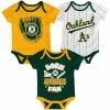 Outerstuff Newborn & Infant Green/Gold/White Oakland Athletics Future Number One 3-Pack Bodysuit Set -Outerstuff shop unnamed file 10944