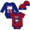 Outerstuff Newborn & Infant Red/Royal Buffalo Bills Victory Formation Throwback Three-Piece Bodysuit And Knit Hat Set