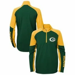 Outerstuff Youth Green/Gold Green Bay Packers Audible Quarter-Zip Jacket