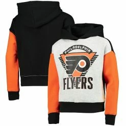 Outerstuff Girls Youth Heathered Gray/Black Philadelphia Flyers Let's Get Loud Pullover Hoodie
