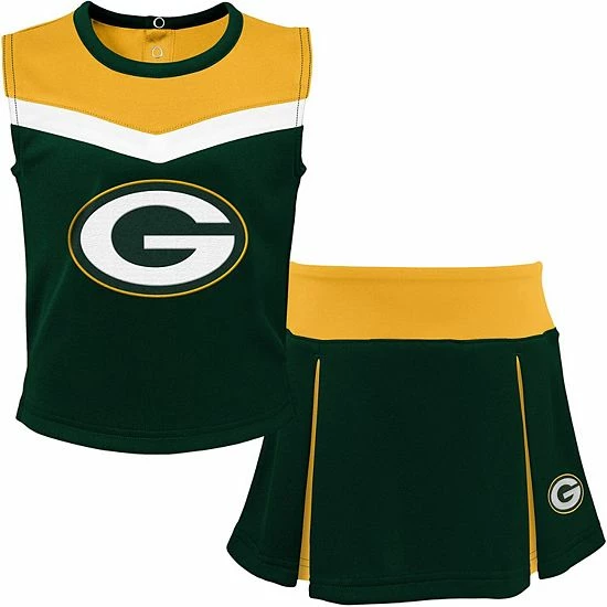 Outerstuff Youth Green/Gold Green Bay Packers Two-Piece Spirit Cheerleader Set 3 Outerstuff Youth Green/Gold Green Bay Packers Two-Piece Spirit Cheerleader Set