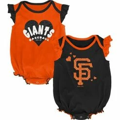 Outerstuff Girls Newborn & Infant Black/Orange San Francisco Giants Double Trouble Two-Pack Bodysuit Set
