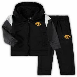 Outerstuff Toddler Black Iowa Hawkeyes Poly Fleece Full-Zip Hoodie And Pants Set