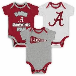 Outerstuff Newborn & Infant Crimson/White Alabama Crimson Tide Born A Fan Three-Piece Bodysuit Set -Outerstuff shop unnamed file 11041