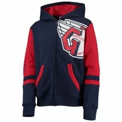 Outerstuff Youth Navy Cleveland Guardians Stadium Color-Block Full-Zip Hoodie -Outerstuff shop unnamed file 11047