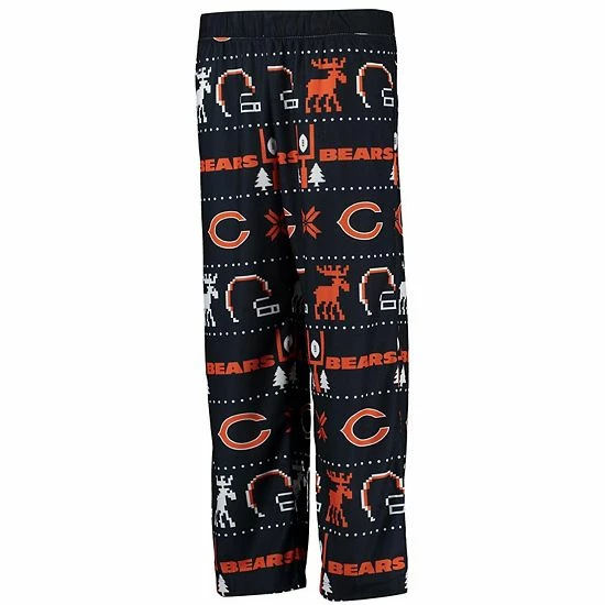 Outerstuff Youth Navy Chicago Bears Logo Allover Print Long Sleeve T-Shirt & Pants Holiday Pajamas Sleep Set 7 Outerstuff Youth Navy Chicago Bears Logo Allover Print Long Sleeve T-Shirt & Pants Holiday Pajamas Sleep Set - Image 5