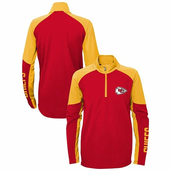 Outerstuff Youth Red/Gold Kansas City Chiefs Audible Quarter-Zip Jacket 3 Outerstuff Youth Red/Gold Kansas City Chiefs Audible Quarter-Zip Jacket