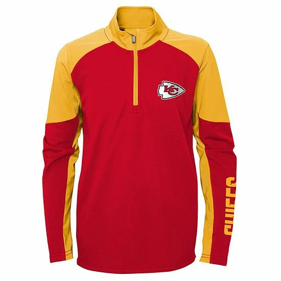 Outerstuff Youth Red/Gold Kansas City Chiefs Audible Quarter-Zip Jacket 5 Outerstuff Youth Red/Gold Kansas City Chiefs Audible Quarter-Zip Jacket - Image 3