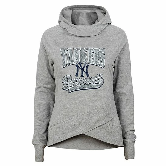 Outerstuff Girls Youth Heathered Gray New York Yankees America's Team Raglan Pullover Hoodie 3 Outerstuff Girls Youth Heathered Gray New York Yankees America's Team Raglan Pullover Hoodie