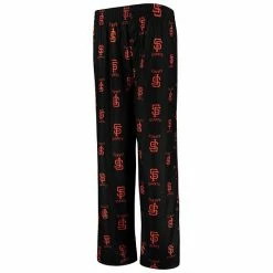 Outerstuff Youth Black San Francisco Giants Team Color Printed Logo Pants
