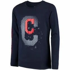 Outerstuff Youth Navy Cleveland Indians Platinum Logo Long Sleeve T-Shirt -Outerstuff shop unnamed file 1148