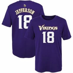 Outerstuff Preschool Justin Jefferson Purple Minnesota Vikings Mainliner Player Name & Number T-Shirt -Outerstuff shop unnamed file 1151