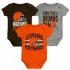 Outerstuff Newborn & Infant Brown/Orange/Heathered Gray Cleveland Browns 3rd Down & Goal Three-Piece Bodysuit Set
