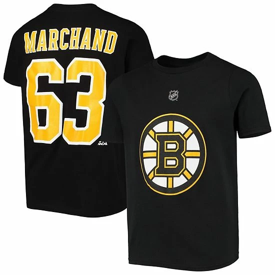 Outerstuff Youth Brad Marchand Black Boston Bruins Player Name & Number T-Shirt 3 Outerstuff Youth Brad Marchand Black Boston Bruins Player Name & Number T-Shirt
