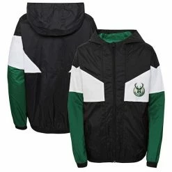 Outerstuff Youth Black Milwaukee Bucks Pick-Up Game Hoodie Full-Zip Jacket
