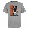 Outerstuff Youth Justin Fields Heathered Gray Chicago Bears Pixel Player 2.0 T-Shirt
