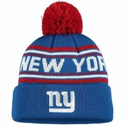 Outerstuff Youth Royal New York Giants Jacquard Cuffed Knit Hat With Pom