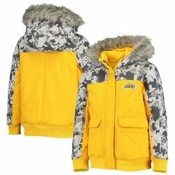 Outerstuff Youth Gold Los Angeles Lakers Playmaker Camo Hoodie Full-Zip Jacket
