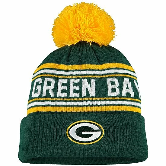 Outerstuff Youth Green Green Bay Packers Jacquard Cuffed Knit Hat With Pom 3 Outerstuff Youth Green Green Bay Packers Jacquard Cuffed Knit Hat With Pom