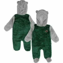 Outerstuff Newborn Green Minnesota Wild Game Nap Teddy Fleece Bunting Full-Zip Sleeper -Outerstuff shop unnamed file 1251