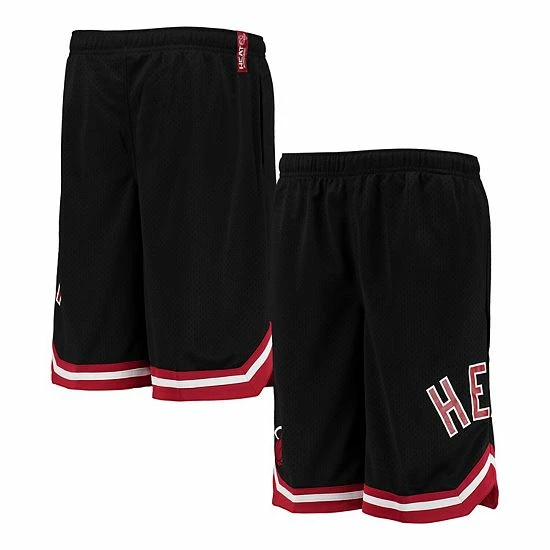 Outerstuff Youth Black Miami Heat Box Out Baller Shorts 4 Outerstuff Youth Black Miami Heat Box Out Baller Shorts - Image 2