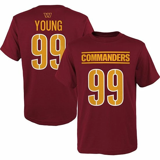 Outerstuff Youth Chase Young Burgundy Washington Commanders Mainliner Player Name & Number T-Shirt 4 Outerstuff Youth Chase Young Burgundy Washington Commanders Mainliner Player Name & Number T-Shirt - Image 2