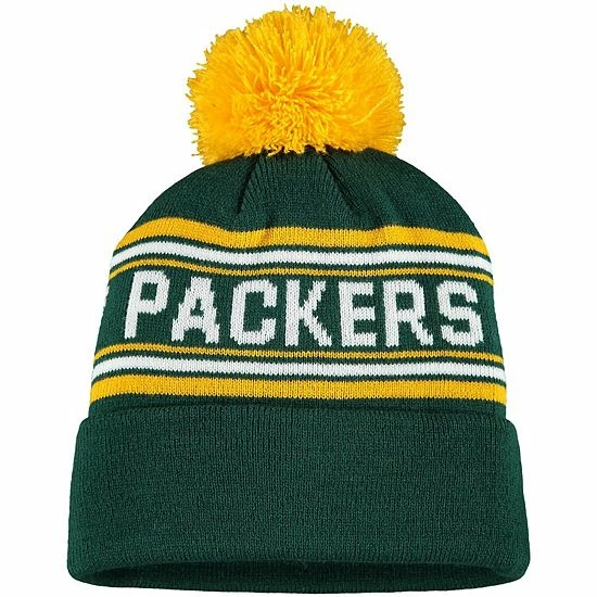 Outerstuff Youth Green Green Bay Packers Jacquard Cuffed Knit Hat With Pom 5 Outerstuff Youth Green Green Bay Packers Jacquard Cuffed Knit Hat With Pom - Image 3