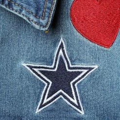 Outerstuff Juniors Blue Dallas Cowboys Ballistic Denim Tri-Blend Button-Up Jacket -Outerstuff shop unnamed file 1290