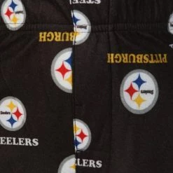 Outerstuff Pittsburgh Steelers Preschool Allover Logo Flannel Pajama Pants - Black -Outerstuff shop unnamed file 1308