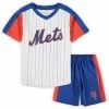 Outerstuff Preschool White/Royal New York Mets The Lineup V-Neck & Shorts Set