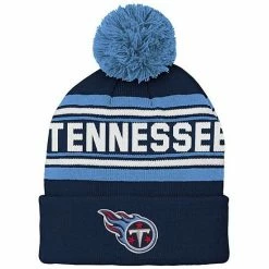 Outerstuff Youth Navy Tennessee Titans Jacquard Cuffed Knit Hat With Pom