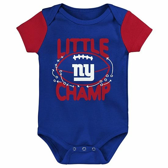 Outerstuff Newborn & Infant Royal/Red New York Giants Little Champ Three-Piece Bodysuit Bib & Booties Set 6 Outerstuff Newborn & Infant Royal/Red New York Giants Little Champ Three-Piece Bodysuit Bib & Booties Set - Image 4