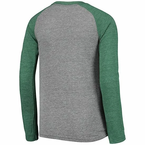 Outerstuff Youth Heathered Gray/Heathered Green Minnesota Wild Square Up Raglan Tri-Blend Long Sleeve T-Shirt 6 Outerstuff Youth Heathered Gray/Heathered Green Minnesota Wild Square Up Raglan Tri-Blend Long Sleeve T-Shirt - Image 4