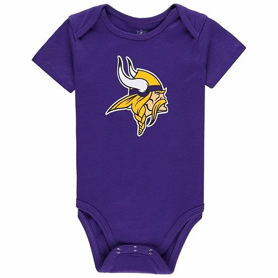 Outerstuff Infant Purple/Gold/Heathered Gray Minnesota Vikings 3-Pack Game On Bodysuit Set 5 Outerstuff Infant Purple/Gold/Heathered Gray Minnesota Vikings 3-Pack Game On Bodysuit Set - Image 3