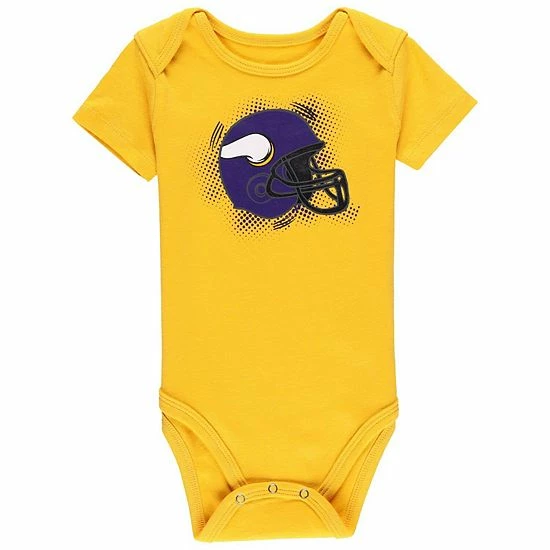Outerstuff Infant Purple/Gold/Heathered Gray Minnesota Vikings 3-Pack Game On Bodysuit Set 7 Outerstuff Infant Purple/Gold/Heathered Gray Minnesota Vikings 3-Pack Game On Bodysuit Set - Image 5