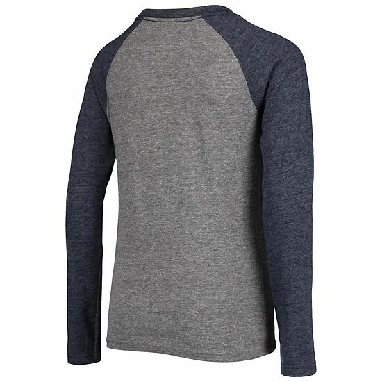 Outerstuff Youth Heathered Gray/Heathered Navy Colorado Avalanche Square Up Tri-Blend Raglan Long Sleeve T-Shirt 6 Outerstuff Youth Heathered Gray/Heathered Navy Colorado Avalanche Square Up Tri-Blend Raglan Long Sleeve T-Shirt - Image 4