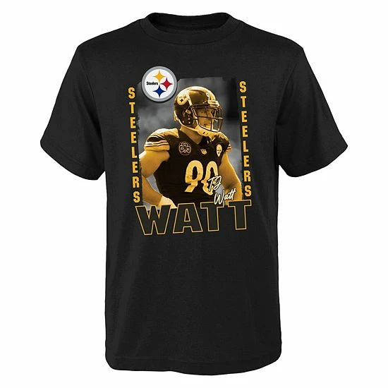 Outerstuff Youth T.J. Watt Black Pittsburgh Steelers Play Action Graphic T-Shirt 3 Outerstuff Youth T.J. Watt Black Pittsburgh Steelers Play Action Graphic T-Shirt