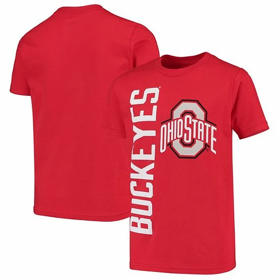 Outerstuff Youth Scarlet Ohio State Buckeyes Vertical Leap T-Shirt 3 Outerstuff Youth Scarlet Ohio State Buckeyes Vertical Leap T-Shirt