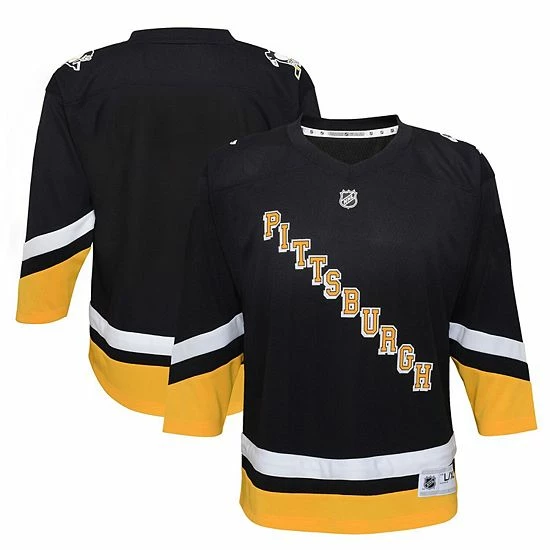 Outerstuff Youth Black Pittsburgh Penguins 2021/22 Alternate Replica Jersey 3 Outerstuff Youth Black Pittsburgh Penguins 2021/22 Alternate Replica Jersey