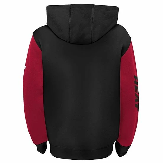 Outerstuff Youth Red/Black Miami Heat Poster Board Color Block Full-Zip Hoodie 6 Outerstuff Youth Red/Black Miami Heat Poster Board Color Block Full-Zip Hoodie - Image 4